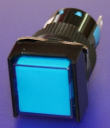 16mm SQUARE INDICATING LIGHT BLUE, 24VAC/DC LED