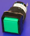 16mm SQUARE INDICATING LIGHT GREEN, 24VAC/DC LED