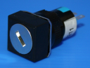16mm SQUARE KEY SWITCH, 2-POS MAINTAINED 1NO/1NC, KEY REMOVE LEFT
