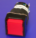 16mm SQUARE INDICATING LIGHT RED, 230VAC/DC LED