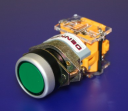 22mm PUSHBUTTON GREEN, METALIC BEZEL, 1NO/1NC MAINTAINED IP65