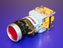 22mm ILLUM PUSHBUTTON RED, METALIC BEZEL, 1NO/1NC MAINTAINED, 220VAC LED IP65