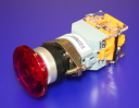 22mm ILLUM MUSHROOM BUTTON RED, 40mm DIA, 2NC MOMENTARY, 24VAC/DC LED IP40