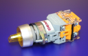 22mm ILLUM SELECTOR SWITCH, KNOB YELLOW, 2-POS MAINTAINED 1NO/1NC, 110VAC/DC LED