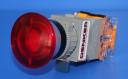 22mm ILLUM MUSHROOM BUTTON RED, 40mm DIA, 1NO/1NC MAINTAINED, 220VAC LED