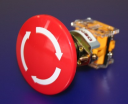 22mm EMERGENCY STOP MUSHROOM BUTTON RED, 60mm DIA, 1NO/1NC MAINTAINED IP40