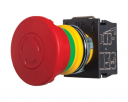 EMERGENCY STOP P/B RED 40mm MUSHROOM, LATCHING, TWIST TO RELEASE, 1xN/C CAT3,4 IP65