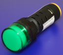 16mm INDICATING LIGHT GREEN, 12VAC/DC LED, SCREW TERMINALS IP40