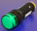 16mm INDICATING LIGHT GREEN, 220VAC LED, SCREW TERMINALS IP40