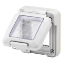 GEWISS COMBI-IN WATERTIGHT GREY COVER IP55 FLUSH MTG 2GANG 2MOD, CLEAR MEMBRANE DOOR