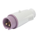 GEWISS IEC309 BTS STR PLUG IP44 16AMPS VIOLET 20-25VAC 50-60Hz 2P (no H)