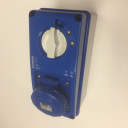 GEWISS IEC309 67IB SWSKT VERT IP67 BLU 230V 6H 16AMPS 2P+E with MCB 6kA C CURVE  W/BASE