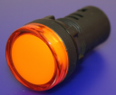22mm INDICATING LIGHT ORANGE, 12VAC/DC LED, SCREW TERMINALS IP66