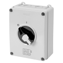 GEWISS 70RT HP ISOLATOR IN PLASTIC ENCL IP66/67/69 - BLACK KNOB 80A (AC23A) 3P+N 156x200x95mm