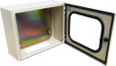 CVS METAL ENCLOSURE 400H x 500W x 200D, 1-DOOR TRANSPARENT c/w GEAR PLATE & WALL BRACKETS