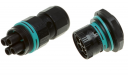TEEPLUG KIT MINI PANEL PLUG CONNECTOR SOCKET 4P M25 NUT QC 17.5A IP68