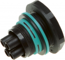 TEEPLUG PANEL MINI-SOCKET 3P M25 NUT QC 17.5A IP68