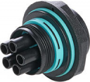 TEEPLUG PANEL MINI-SOCKET 5P M25 NUT QC 17.5A IP68