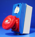 GEWISS IEC309 67IB SWSKT VERT FUSED IP67 RED 415V 6H 32AMPS 3P+E W/BASE