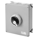 GEWISS 70RT HP ISOLATOR IN METAL ENCL IP66 - BLACK KNOB 63A (AC23A) 4P 215x252x91mm