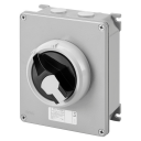 GEWISS 70RT HP ISOLATOR IN METAL ENCL IP66 - BLACK KNOB 40A (AC23A) 3P+N 140x165x64mm
