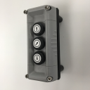 TER VICTOR CONTROL STN GREY 3 HOLE - 3 x 1 SPEED 1NO BUTTONS WITH SYMBOLS NO INTERLOCK