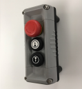 TER VICTOR CONTROL STN GREY 3 HOLE - E/STOP 1NC + 1 x 2 SPEED 2NO1NC UP ARROW + 1 x 2 SPEED 2NO1NC DN ARROW BUTTONS