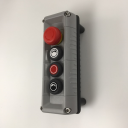 TER VICTOR CONTROL STN GREY 4 HOLE - E/STOP NC, FWD NO, STOP NC, REV NO (SYMBOLS ON BUTTONS)