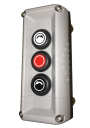 TER VICTOR CONTROL STN GREY 3 HOLE - 1 x 1NO FORWARD + 1NC STOP  + 1 x 1NO REVERSE BUTTONS