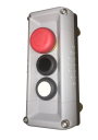 TER VICTOR CONTROL STN GREY 3 HOLE - E/STOP 1NC + 1 x 1NO BLACK + 1NO WHITE BUTTONS