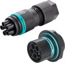 TEEPLUG KIT MINI PANEL PLUG CONNECTOR SOCKET 5P M25  NUT D6 - 13.5 17.5A IP68