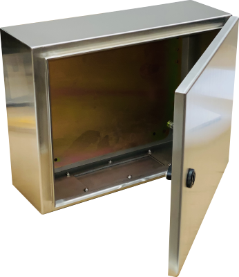 CVS SS304 ENCLOSURE 400H x 500W x 200D, 1-DOOR c/w GEAR PLATE (no