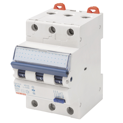 GEWISS MDC60 RCBO TYPE A 6kA C-CURVE 3P 400V 30mA 10A 3M - Electrical ...